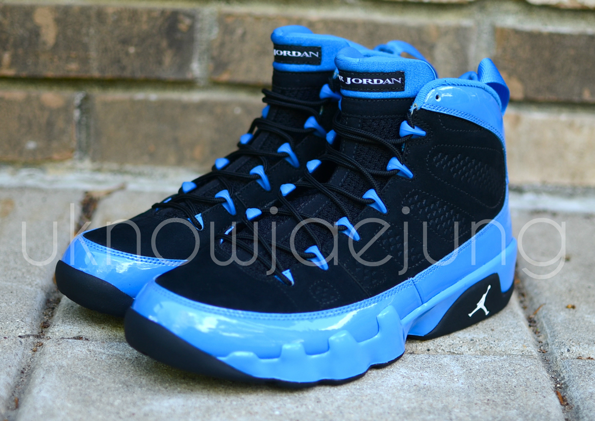 Air Jordan Ix Photo Blue Black Holiday 2012 Sample 2