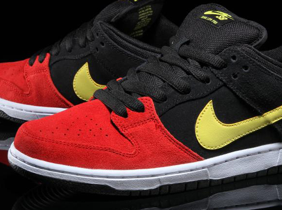 Nike SB Dunk Low Pro - Black - University Red - Sonic Yellow