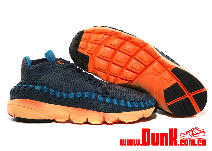 Nike Air Footscape Woven Chukka Navy Orange 05