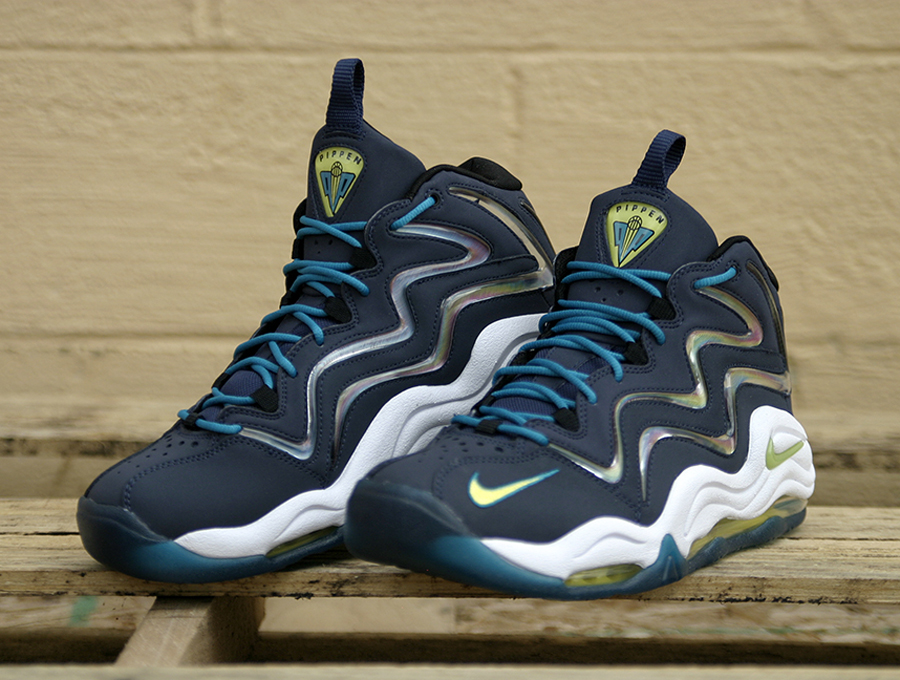 Nike Air Pippen Midnight Navy Sonic Yellow Tropical Teal 1