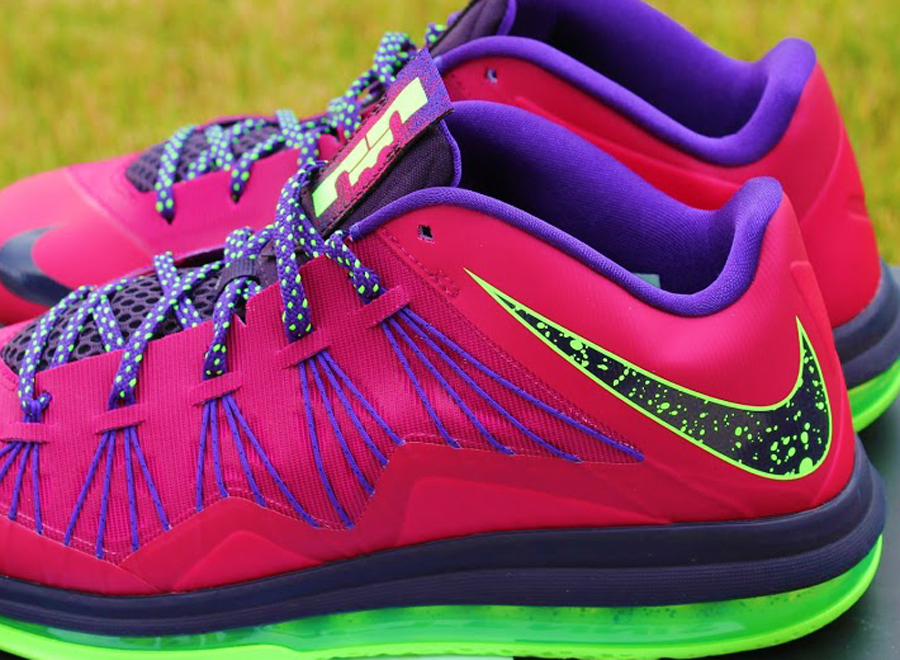 Nike Lebron 10 Low Red Plum Electric Green 1