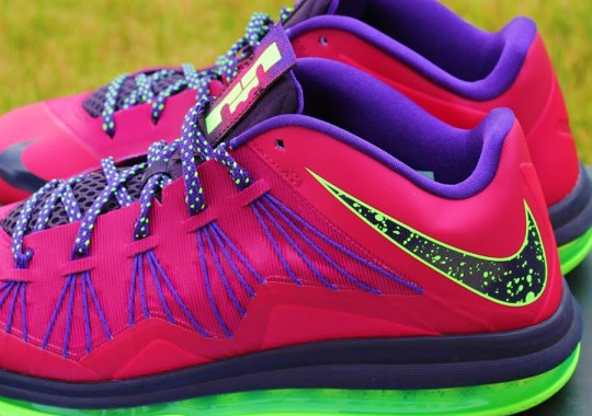 Nike LeBron 10 Low – Red Plum – Electric Green