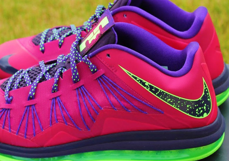 Nike LeBron 10 Low – Red Plum – Electric Green