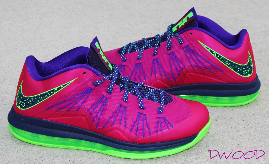 Nike Lebron 10 Low Red Plum Electric Green 2