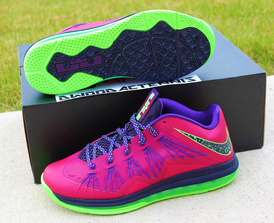 Nike Lebron 10 Low Red Plum Electric Green 3