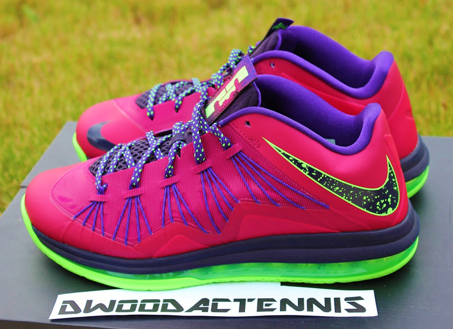 Nike Lebron 10 Low Red Plum Electric Green 4