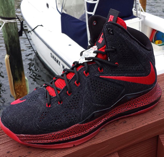 Nike Lebron X Denim Red Sample 1