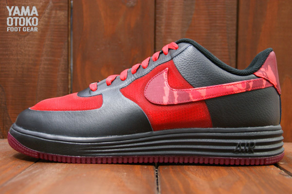 Nike Lunar Force 1 Lthr Black Red Camo 5