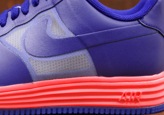 Nike Lunar Force 1 Fuse LTHR - Wolf Grey - Deep Royal Blue - Atomic Red