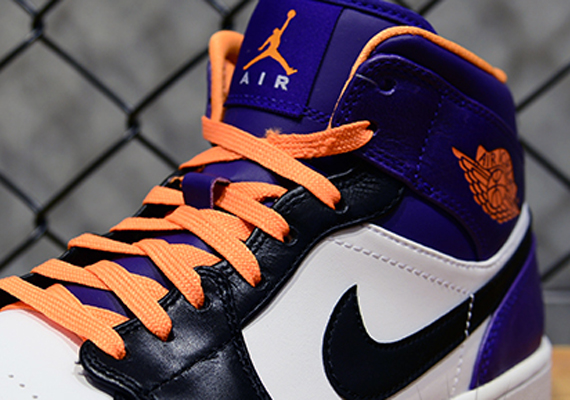 Air Jordan 1 Mid - White - Bright Citrus - Court Purple - Black