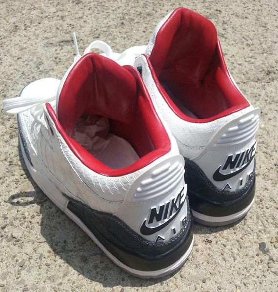 Air Jordan Iii Retro 88 White Croc Customs 2