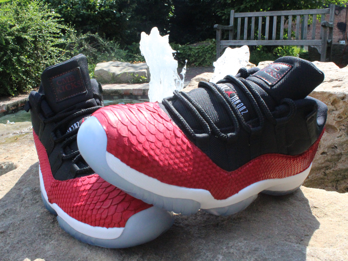 Air Jordan Xi Low Red Python By Cmb Kicks 2