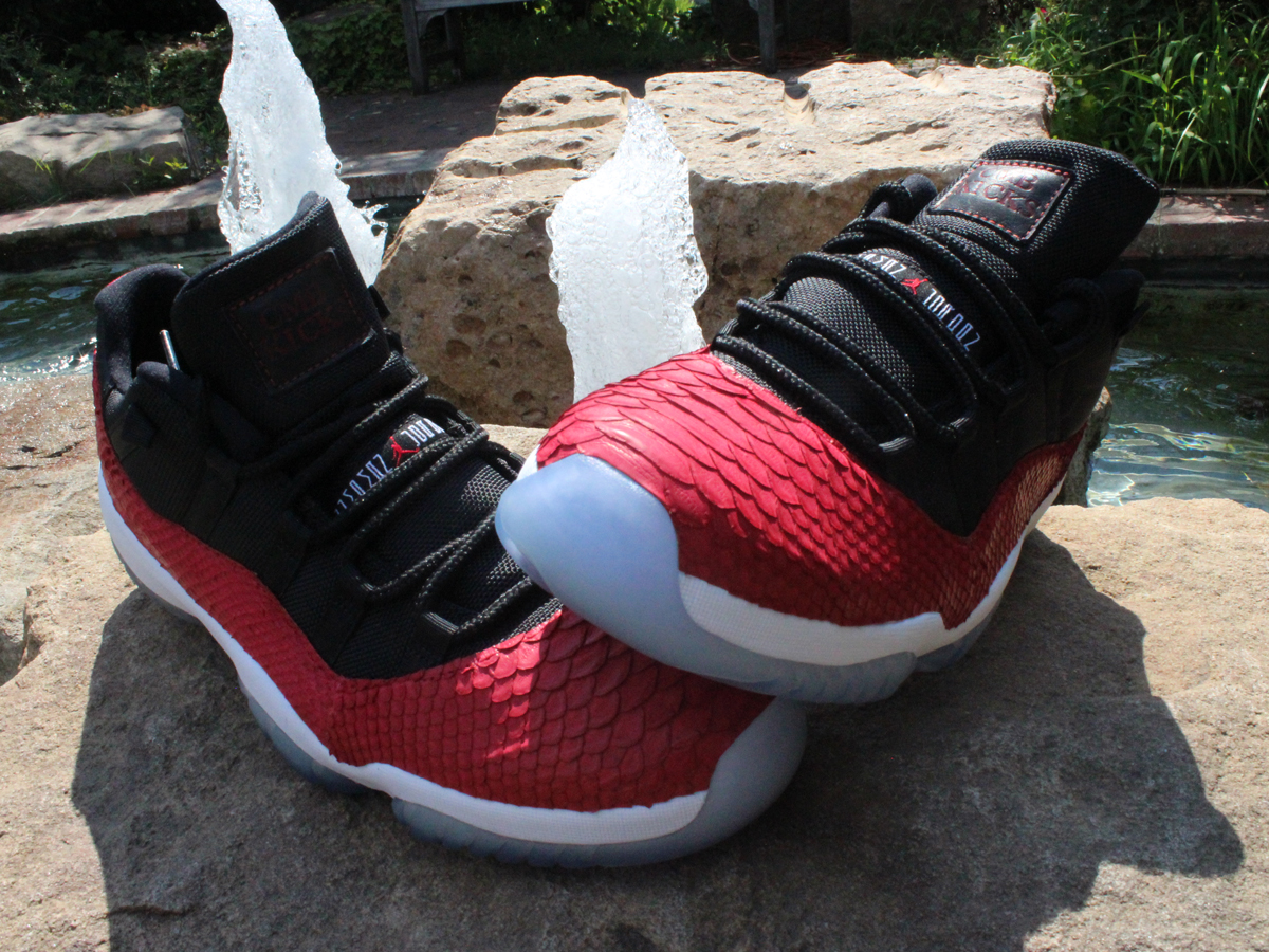 Air Jordan Xi Low Red Python By Cmb Kicks 3