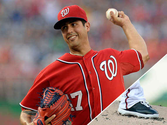 Gio Gonzalez in Air Jordan XIII PE Cleats