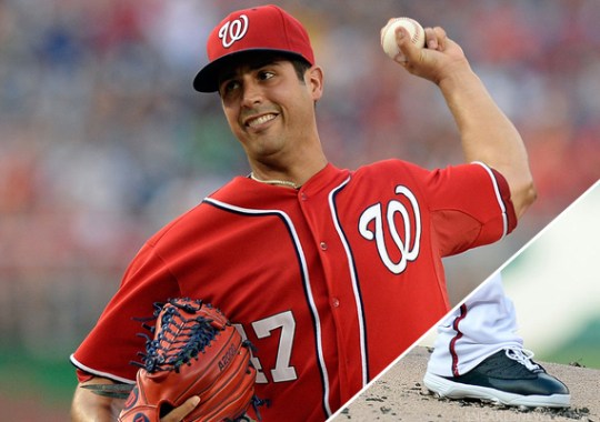 Gio Gonzalez in Air Jordan XIII PE Cleats