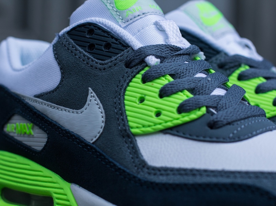 Nike Air Max 90 GS - White - Navy - Green