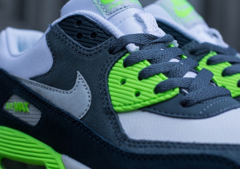 Nike Air Max 90 GS – White – Navy – Green