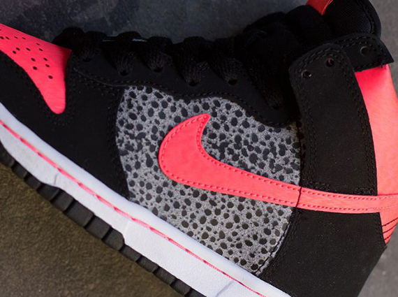 Nike Dunk High Gs Black Atomic Red Safari