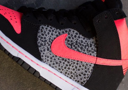 Nike Dunk High GS “Safari” – Black – Atomic Red