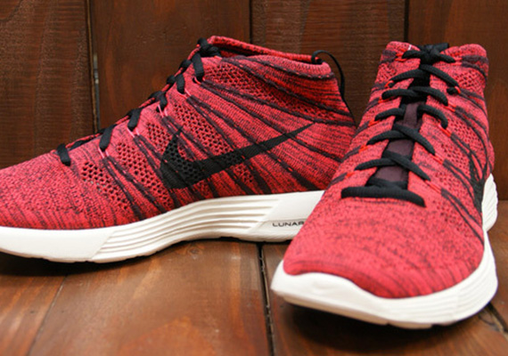 Nike Lunar Flyknit Chukka – Deep Burgundy – Black – Bright Crimson