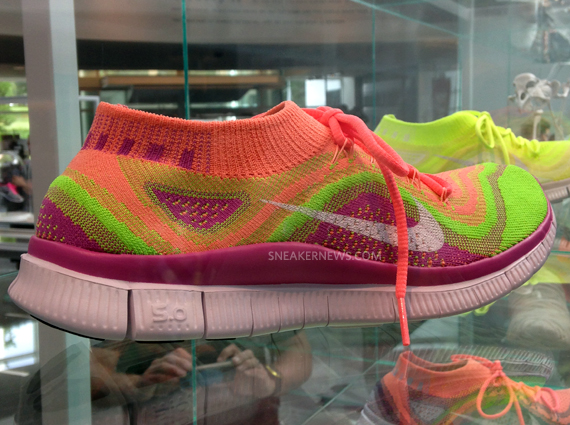 Nike Free Flyknit Pink Neon 1