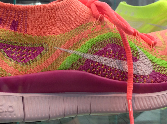 Nike Free Flyknit Pink Neon 4