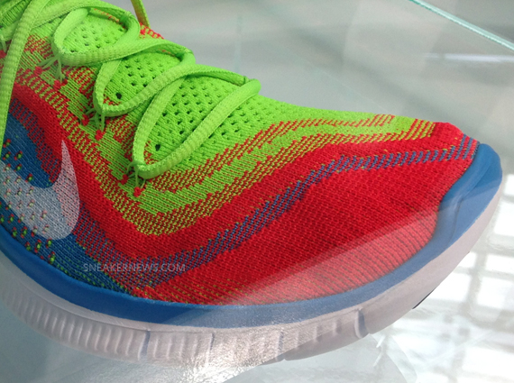 Nike Free Flyknit Red Blue Neon 2