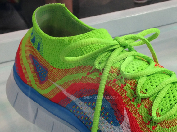 Nike Free Flyknit Red Blue Neon 3