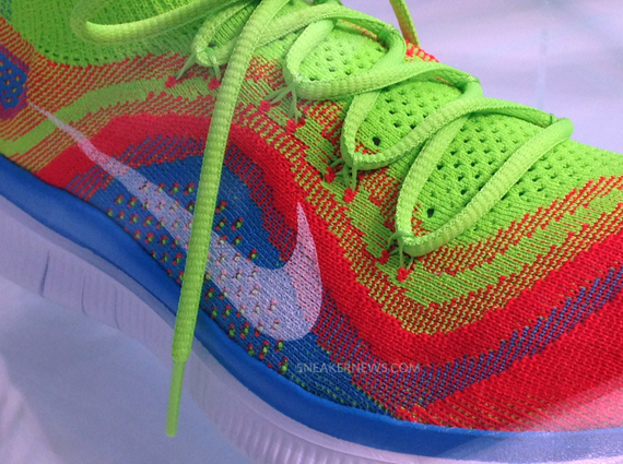 Nike Free Flyknit - Red - Blue - Neon