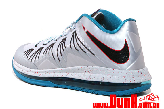 Nike Lebron X Low Platinum Black Tropical Teal Red 3