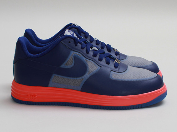 Nike Lunar Force 1 Fuse Leather Wolf Grey Deep Royal Atomic Red 2