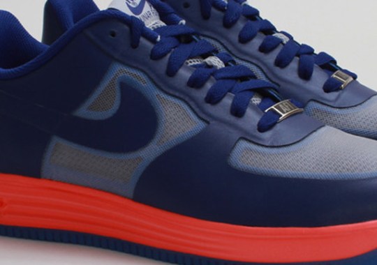 Nike Lunar Force 1 Fuse Leather – Wolf Grey – Deep Royal – Atomic Red