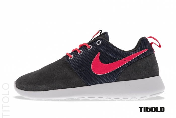Nike Roshe Run Gs Dark Grey Atomic Red White 04