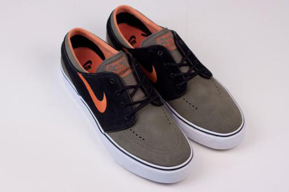 Nike Sb Stefan Janoski Sneaker Medium Olive Urban Orange Black 1