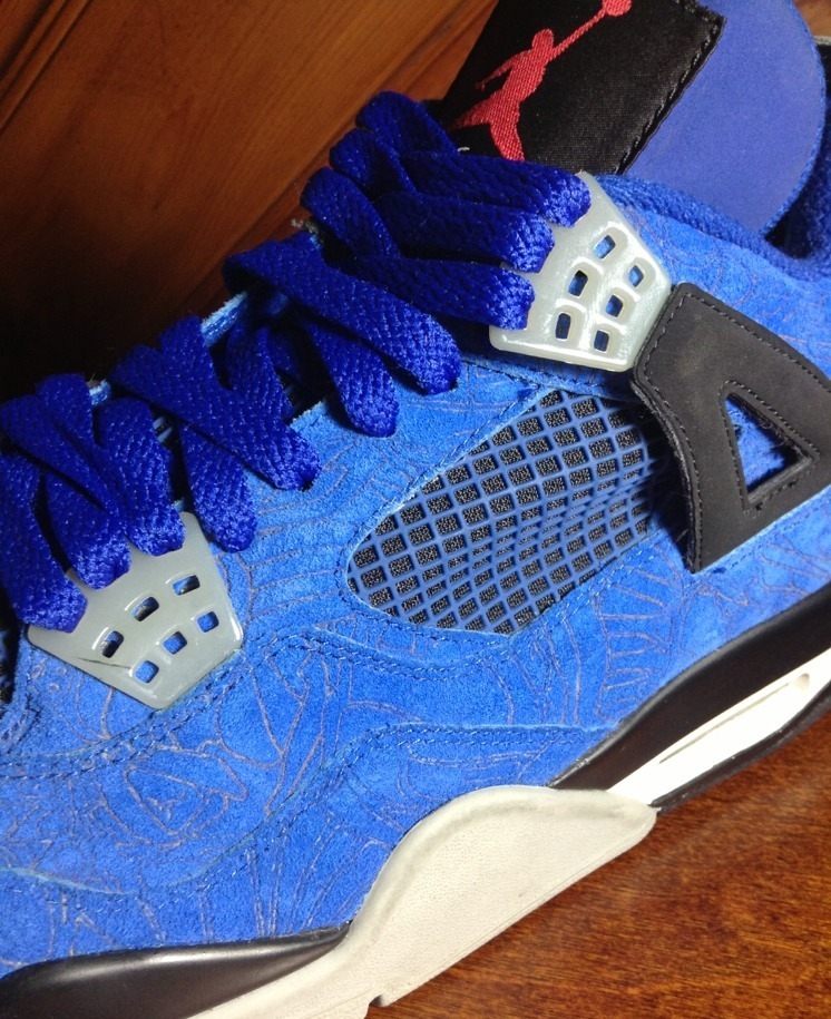 Air Jordan Iv Blue Laser Sample On Ebay 01