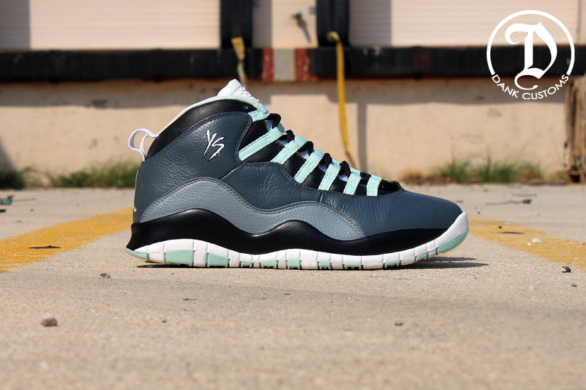 Air Jordan X Green Glow Dank Customs 1