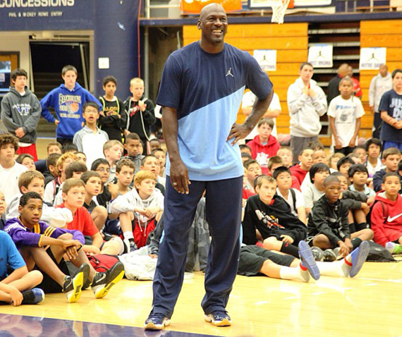 Michael Jordan in Air Jordan XI PE at MJ Flight School