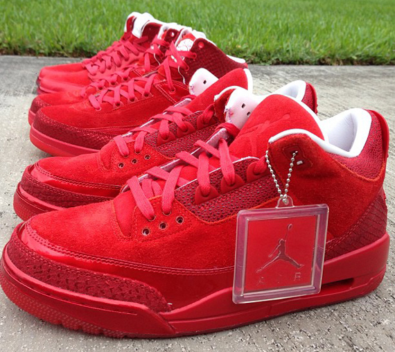 All Red Jordans 3