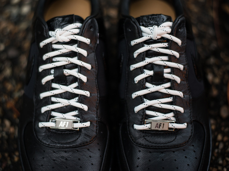 Nike Air Force 1 Downtown Black Metallic Silver 1