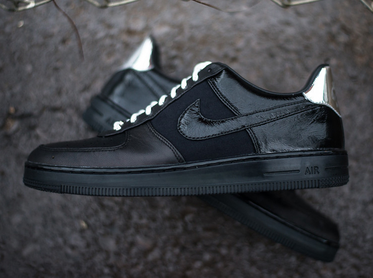 Nike Air Force 1 Downtown Black Metallic Silver 5