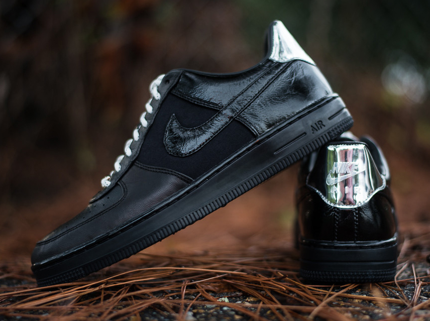 Nike Air Force 1 Downtown Black Metallic Silver 6