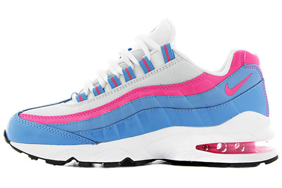 Nike Air Max 95 Gs White Pink Flash Distance Blue 1