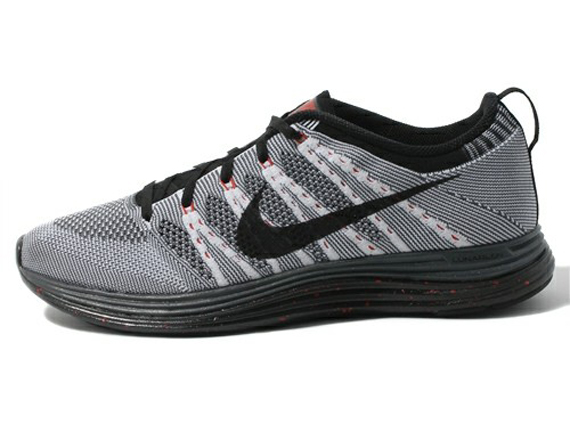 Nike Flyknit Lunar 1 Black Grey Red 1