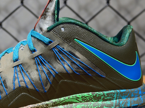 Nike LeBron X Low – Tarp Green – Neo Turquoise – Poison Green