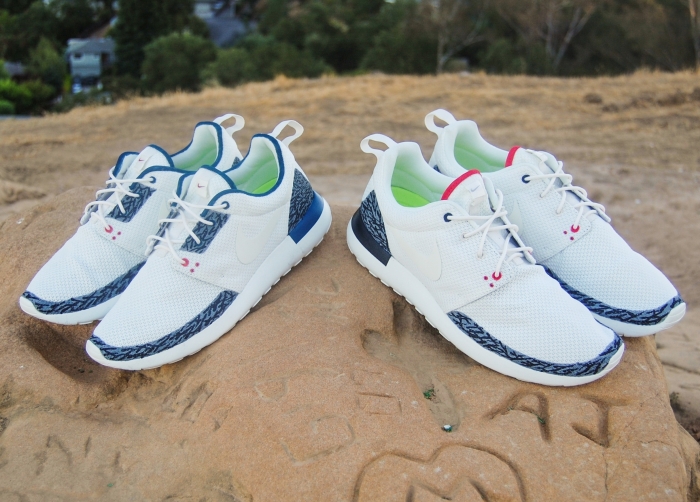 Nike Roshe Run "Air Jordan III" True Blue + White/Cement by JP Custom Kicks