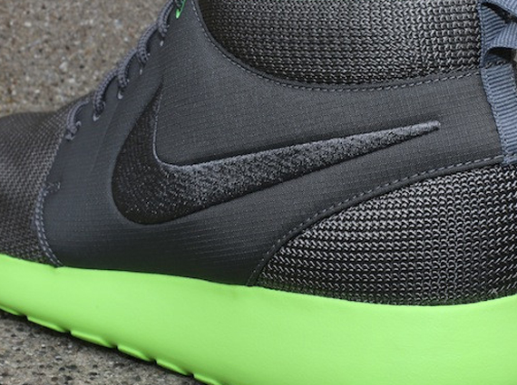 Nike Roshe Run Mid - Mercury Grey - Flash Lime