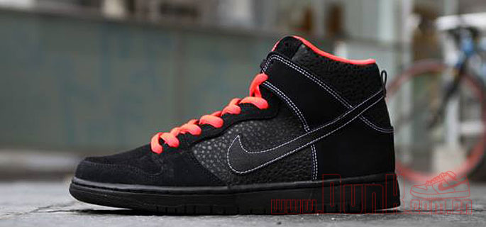 Nike Sb Dunk High Black Safari Atomic Red 2