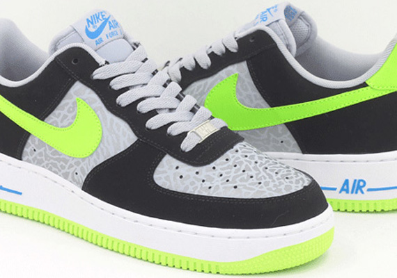 Nike Air Force 1 Low - Black - Grey - Volt