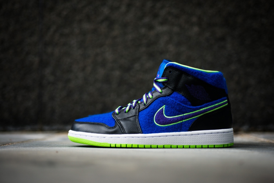 Air Jordan 1 Mid Black Court Purple Flash Lime Available 06