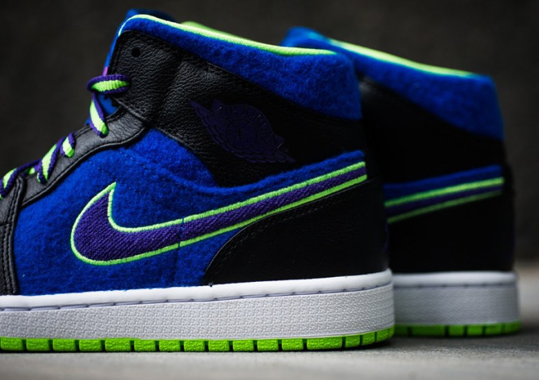 Air Jordan 1 Mid – Black – Court Purple – Flash Lime | Available